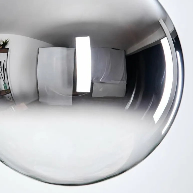Gastor Suspension, Boule lumineuse 30 cm Chrome, Clair, Fumé, 1 lumière