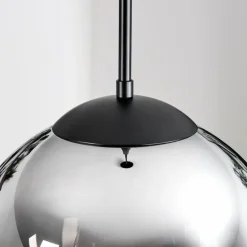 Gastor Suspension, Boule lumineuse 30 cm Chrome, Clair, Fumé, 1 lumière