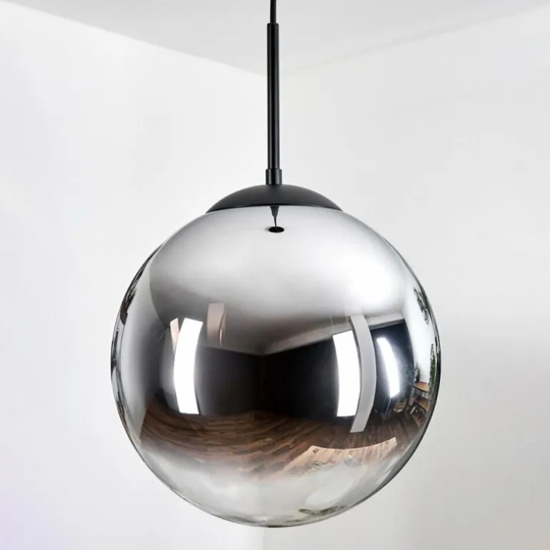 Gastor Suspension, Boule lumineuse 30 cm Chrome, Clair, Fumé, 1 lumière