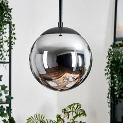 Gastor Suspension, Boule lumineuse 20 cm Chrome, Fumé, 1 lumière