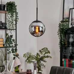 Gastor Suspension, Boule lumineuse 20 cm Chrome, Fumé, 1 lumière