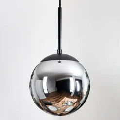 Gastor Suspension, Boule lumineuse 20 cm Chrome, Fumé, 1 lumière