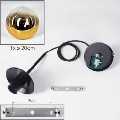 Gastor Suspension, Boule lumineuse 20 cm Or, Clair, 1 lumière