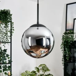 Gastor Suspension, Boule lumineuse 25 cm Chrome, Fumé, 1 lumière
