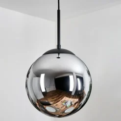 Gastor Suspension, Boule lumineuse 25 cm Chrome, Fumé, 1 lumière