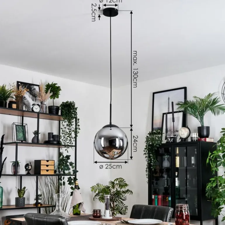 Gastor Suspension, Boule lumineuse 25 cm Fumé, 1 lumière