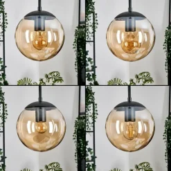 Gastor Suspension, Boule lumineuse Ambre, 3 lumières