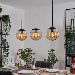 Gastor Suspension, Boule lumineuse Ambre, 3 lumières