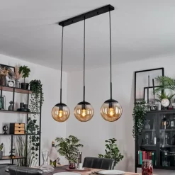 Gastor Suspension, Boule lumineuse Ambre, 3 lumières