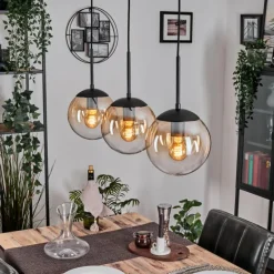Gastor Suspension, Boule lumineuse Ambre, Clair, 3 lumières