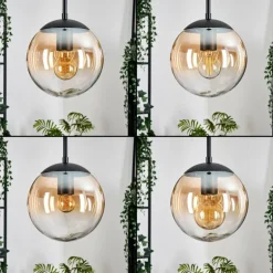 Gastor Suspension, Boule lumineuse Ambre, Clair, 3 lumières