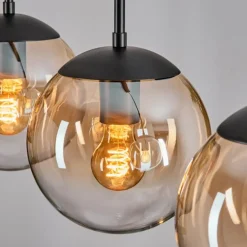 Gastor Suspension, Boule lumineuse Ambre, Clair, 3 lumières