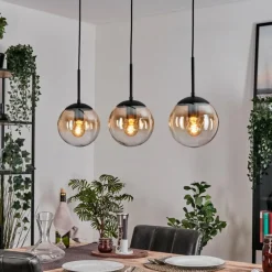 Gastor Suspension, Boule lumineuse Ambre, Clair, 3 lumières