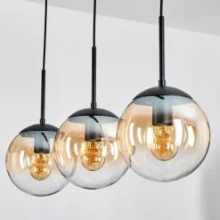 Gastor Suspension, Boule lumineuse Ambre, Clair, 3 lumières