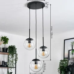 Gastor Suspension, Boule lumineuse 30 cm Clair, 3 lumières