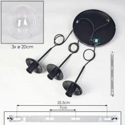 Gastor Suspension, Boule lumineuse 30 cm Clair, 3 lumières