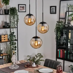 Gastor Suspension, Boule lumineuse 30 cm Ambre, 3 lumières