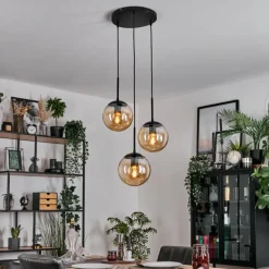 Gastor Suspension, Boule lumineuse 30 cm Ambre, 3 lumières
