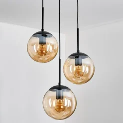 Gastor Suspension, Boule lumineuse 30 cm Ambre, 3 lumières