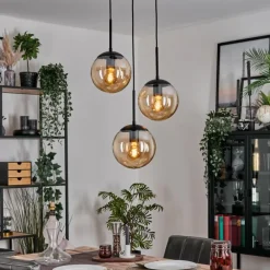 Gastor Suspension, Boule lumineuse 30 cm Ambre, 3 lumières