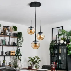 Gastor Suspension, Boule lumineuse 30 cm Ambre, 3 lumières