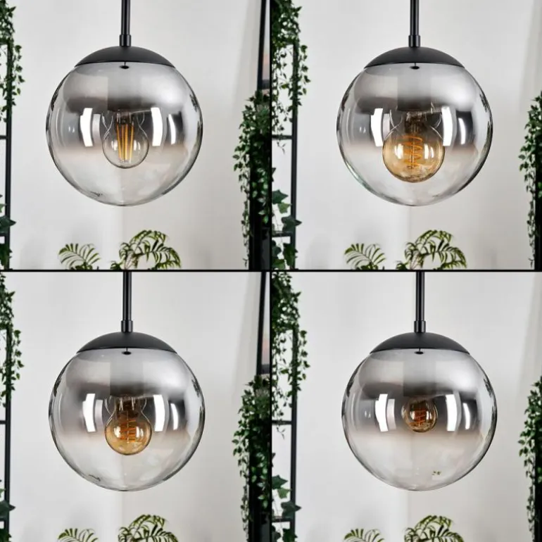 Gastor Suspension, Boule lumineuse 30 cm Clair, Fumé, 3 lumières