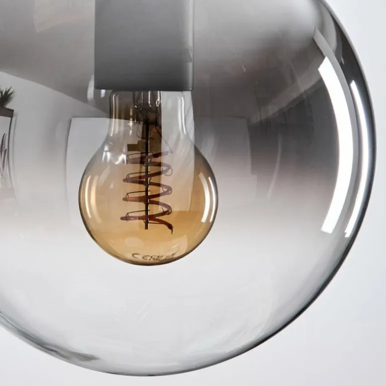 Gastor Suspension, Boule lumineuse 30 cm Clair, Fumé, 3 lumières