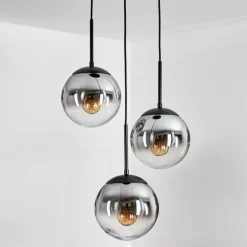 Gastor Suspension, Boule lumineuse 30 cm Clair, Fumé, 3 lumières