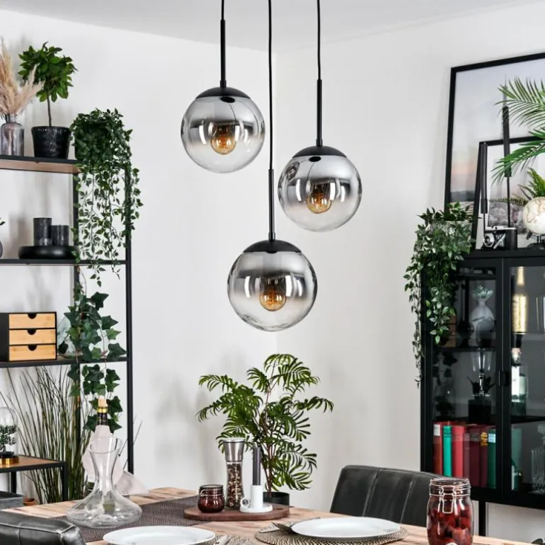 Gastor Suspension, Boule lumineuse 30 cm Clair, Fumé, 3 lumières