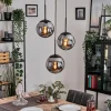 Gastor Suspension, Boule lumineuse 30 cm Chrome, Fumé, 3 lumières