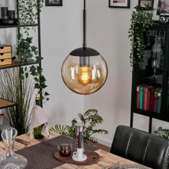 Gastor Suspension, Boule lumineuse Ambre, 1 lumière