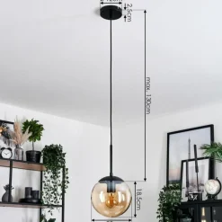Gastor Suspension, Boule lumineuse Ambre, 1 lumière