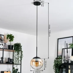 Gastor Suspension, Boule lumineuse Ambre, Clair, 1 lumière