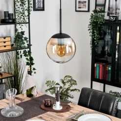 Gastor Suspension, Boule lumineuse Ambre, Clair, 1 lumière