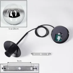 Gastor Suspension, Boule lumineuse Chrome, Clair, Fumé, 1 lumière