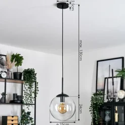 Gastor Suspension, Boule lumineuse 25 cm Clair, 1 lumière