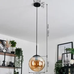 Gastor Suspension, Boule lumineuse 25 cm Ambre, 1 lumière