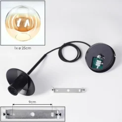 Gastor Suspension, Boule lumineuse 25 cm Ambre, Clair, 1 lumière
