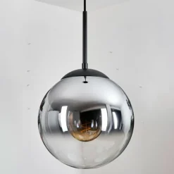 Gastor Suspension, Boule lumineuse 25 cm Chrome, Clair, Fumé, 1 lumière