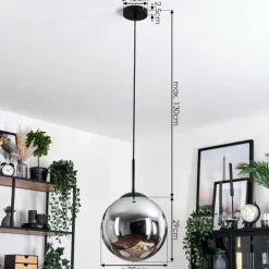 Gastor Suspension, Boule lumineuse 30 cm Fumé, 1 lumière
