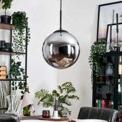 Gastor Suspension, Boule lumineuse 30 cm Fumé, 1 lumière