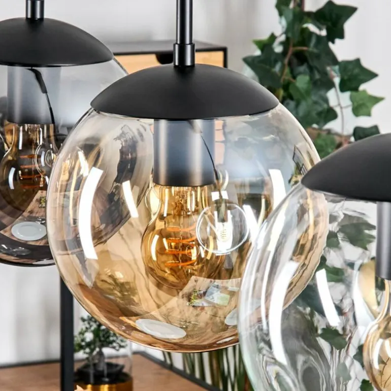 Gastor Suspension, Boule lumineuse Ambre, Clair, Fumé, 3 lumières