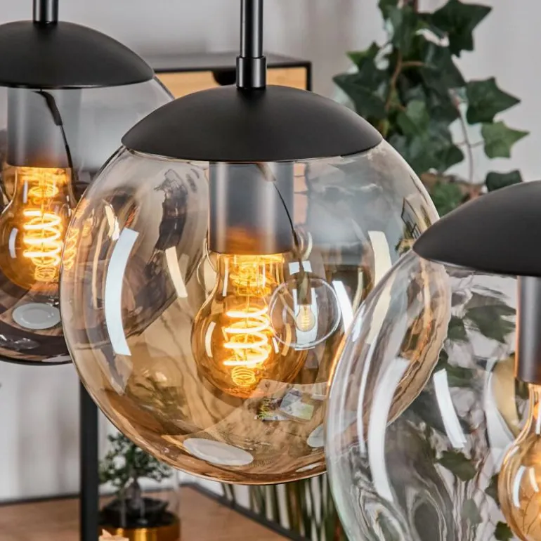 Gastor Suspension, Boule lumineuse Ambre, Clair, Fumé, 3 lumières