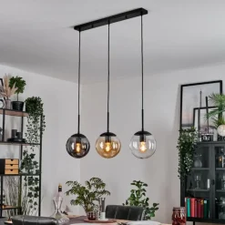 Gastor Suspension, Boule lumineuse Ambre, Clair, Fumé, 3 lumières