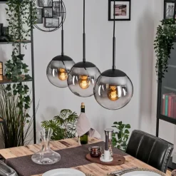 Gastor Suspension, Boule lumineuse Clair, Fumé, 3 lumières