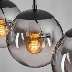 Gastor Suspension, Boule lumineuse Clair, Fumé, 3 lumières