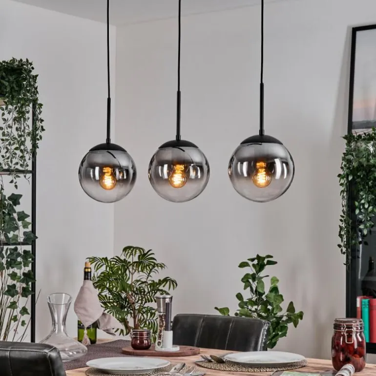 Gastor Suspension, Boule lumineuse Clair, Fumé, 3 lumières