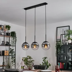 Gastor Suspension, Boule lumineuse Clair, Fumé, 3 lumières