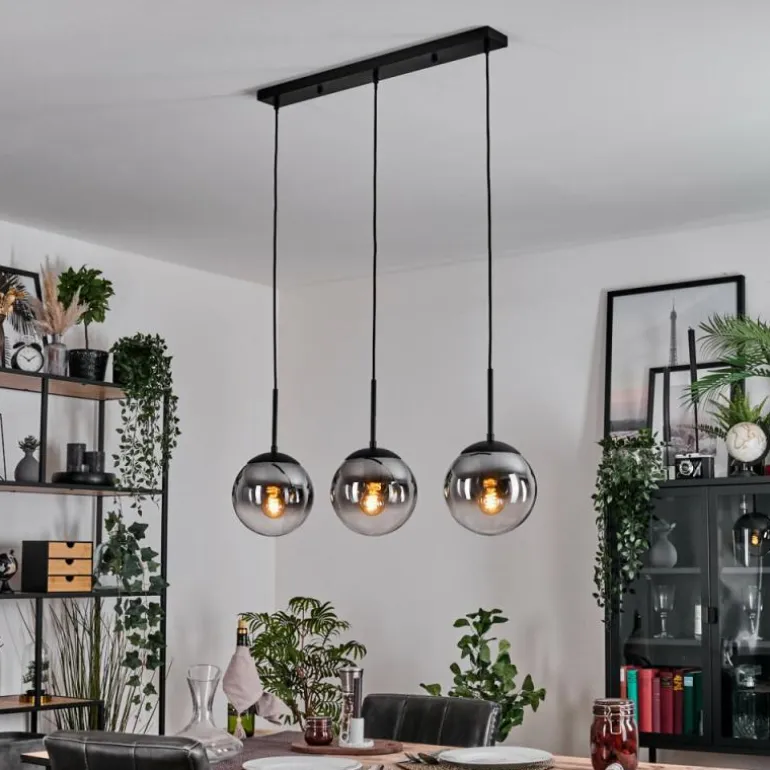 Gastor Suspension, Boule lumineuse Clair, Fumé, 3 lumières