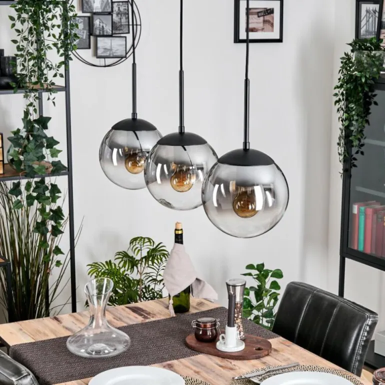 Gastor Suspension, Boule lumineuse Clair, Fumé, 3 lumières